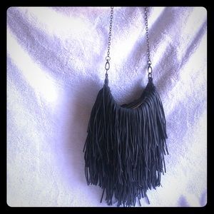 Steve Madden Black Fringe Bag